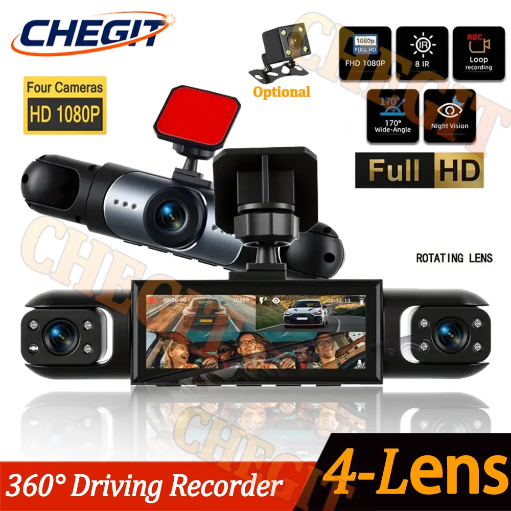 Panoramic Dash Cam 360 - НОВИНКА 360 ° Автомобильная камера 1080P,